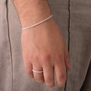bague chaine en argent N°35 - bague réalisée en chaine en argent massif 925 maillons épis de blé - Itsara