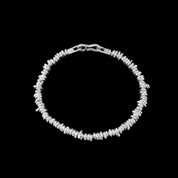 bracelet souple en argent massif N°18 - bracelet avec perles en argent artisanales - Itsara Bijoux