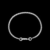 bracelet tressé en argent massif N°05 - jonc argent artisanal - Itsara Bijoux