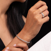 bracelet tressé en argent massif N°05 - jonc argent artisanal - Itsara Bijoux