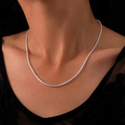 collier chaine en argent 925 N°36 - chaine maillons carrés arrondis en argent massif - Itsara