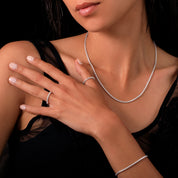 collier chaine en argent 925 N°36 - chaine maillons carrés arrondis en argent massif - Itsara