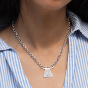 collier N°13, chaine en argent et pendentif ethnique cadenas hmong en argent massif - bijou traditionnel des ethnies Hmong - Itsara Bijoux