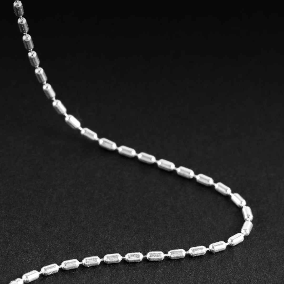 collier chaine en argent 925 N°31 - chaine petits cylindre en argent massif - Itsara