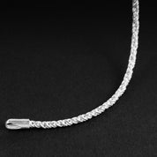 collier chaine en argent 925 N°33 - collier fin chaine en argent massif 925 torsadée - Itsara