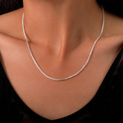 collier chaine en argent 925 N°37 - chaine en argent massif maillon carrés - Itsara