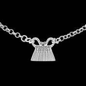 Collier ethnique artisanal en argent massif chaine et pendentif cadenas Hmong N°15 - Itsara Bijoux