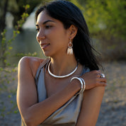 collier torque en argent massif N°05 -torque traditionnel ethnique tribu d'Asie Hmong Dao Yao Lanten - collier artisanal ancestral en argent massif - Itsara Bijoux