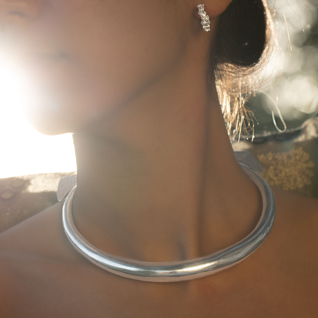 torque en argent massif N°05 traditionnel ethnique tribu d'Asie Hmong Dao Yao Lanten - Itsara Bijoux