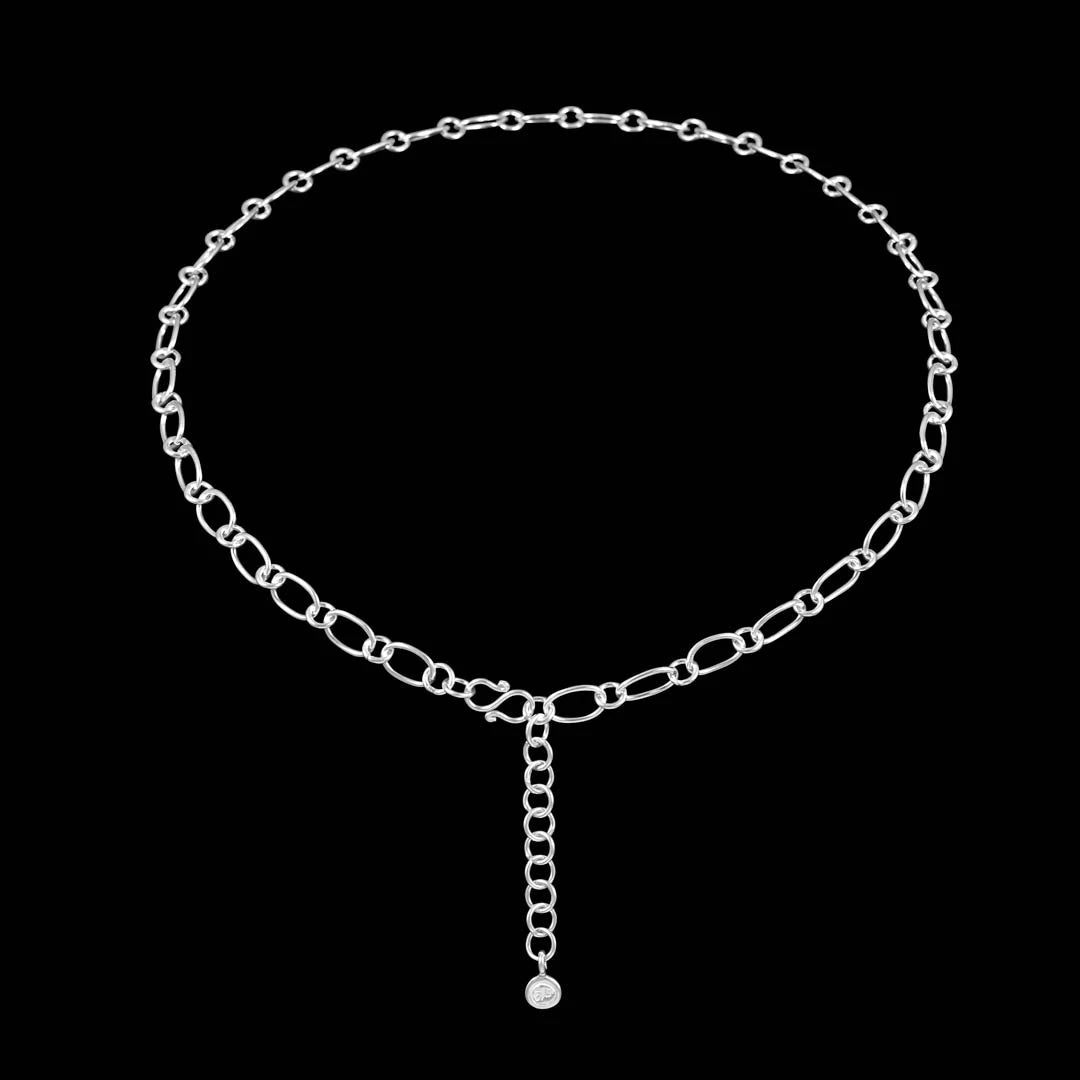 collier chaîne pendentif en argent massif ; zirconiums collier chaîne pendentif en argent massif ; zirconiums