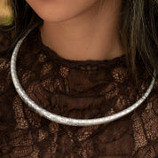 Collier torque ethnique artisanal N°38 poinçonné en argent massif - collier traditionnel des ethnies d'Asie du sud est  - bijou Hmong - Yao - Mien - Itsara bijoux