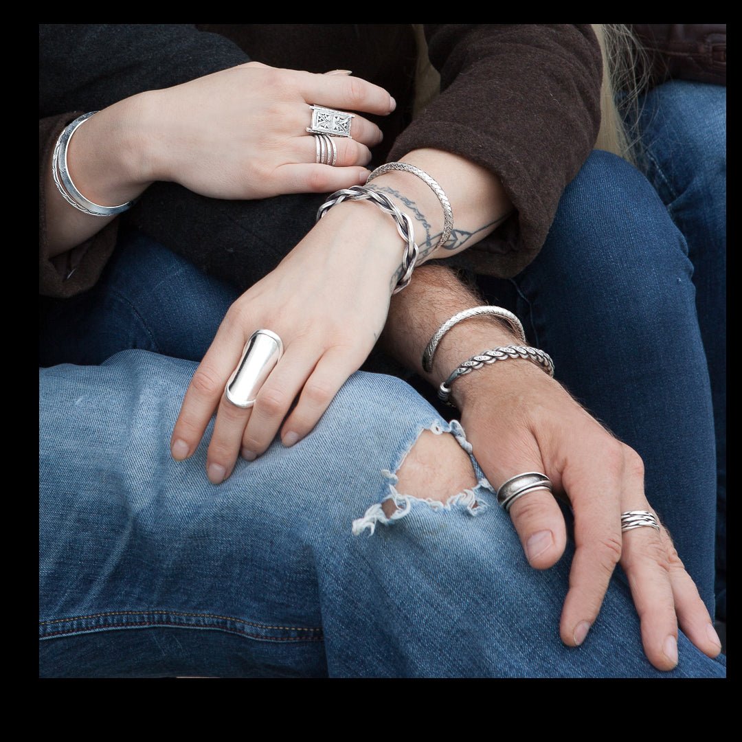 Silver Ring Anneau Large Homme Man In Ethnic Silver N ° 22 ITSARA