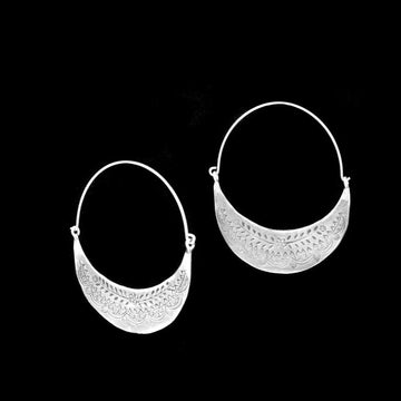 Boucles d'oreilles en argent Ethniques N°10 réalisées entièrement à la main par des artisans pour femme - Itsara bijoux