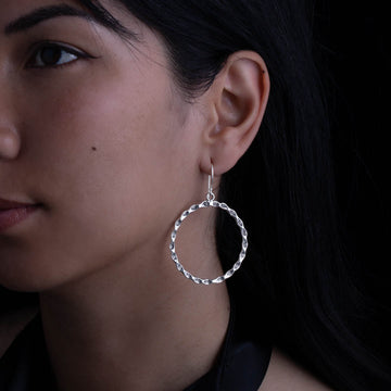 Boucles d'oreilles N°33 en argent massif ethnique pour femme fabriquées à la main - Itsara Bijoux