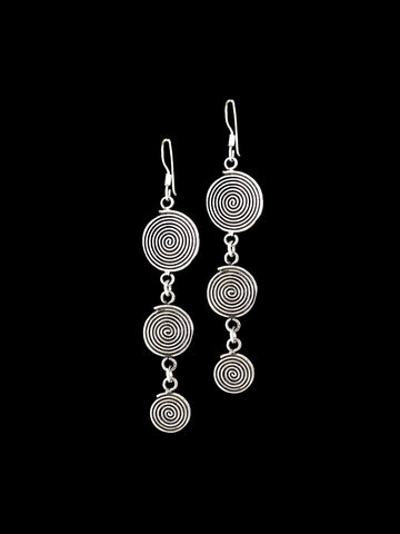 Boucles d'oreilles en argent Spirales N°14 - Itsara bijouxboucles d'oreilles artisanales spirales en argent massif N°14