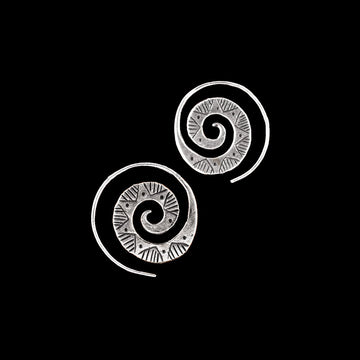 Boucles d'oreilles en argent Spirales N°27 - Itsara bijouxboucles d'oreilles artisanales spirales en argent massif N°27