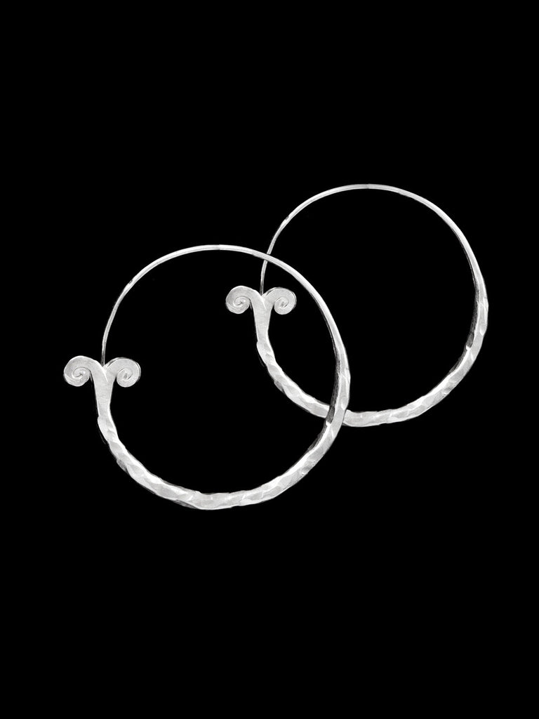 Boucles d'oreilles en argent Spirales N°49 - Itsara bijoux37 mmboucles d'oreilles artisanales spirales en argent massif N°49