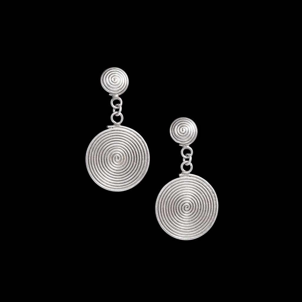 Boucles d'oreilles en argent Spirales N°54 - Itsara bijouxboucles d'oreilles artisanales spirales en argent massif N°54
